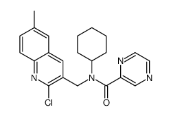 Pyrazinecarboxamide, N-[(2-chloro-6-methyl-3-quinolinyl)methyl]-N-cyclohexyl- (9CI) Structure