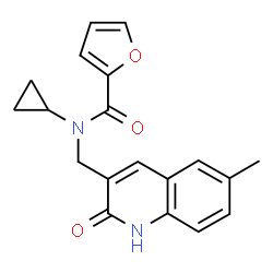 2-Furancarboxamide,N-cyclopropyl-N-[(1,2-dihydro-6-methyl-2-oxo-3-quinolinyl)methyl]-(9CI) structure