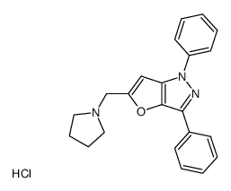 1,3-Diphenyl-5-pyrrolidin-1-ylmethyl-1H-furo[3,2-c]pyrazole; hydrochloride结构式