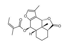 (Z)-2-Methyl-2-butenoic acid [(2aS)-2a,3,4,5,5aβ,6,9bβ,9c-octahydro-9,9cβ-dimethyl-2-oxo-2H-naphtho[1,8-bc:3,2-b']difuran-6β-yl] ester Structure