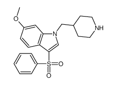 3-(benzenesulfonyl)-6-methoxy-1-(piperidin-4-ylmethyl)indole Structure