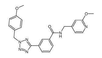 3-[2-(4-methoxy-benzyl)-2H-tetrazol-5-yl]-N-(2-methoxy-pyridin-4-ylmethyl)-benzamide结构式