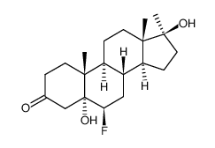 6β-fluoro-5,17β-dihydroxy-17α-methyl-5α-androstan-3-one Structure