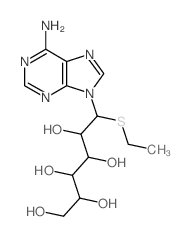 6-(6-aminopurin-9-yl)-6-ethylsulfanyl-hexane-1,2,3,4,5-pentol结构式