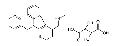 1-(9-benzyl-3,4-dihydro-2H-thiopyrano[2,3-b]indol-4-yl)-N-methylmethanamine,(2R,3R)-2,3-dihydroxybutanedioic acid Structure