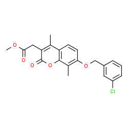 Methyl {7-[(3-chlorobenzyl)oxy]-4,8-dimethyl-2-oxo-2H-chromen-3-yl}acetate Structure