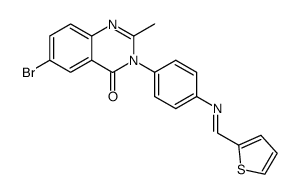 6-Bromo-2-methyl-3-(4-{[1-thiophen-2-yl-meth-(E)-ylidene]-amino}-phenyl)-3H-quinazolin-4-one结构式