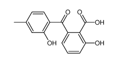 2-hydroxy-6-(2-hydroxy-4-methyl-benzoyl)-benzoic acid Structure