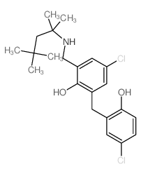 4-chloro-2-[(5-chloro-2-hydroxy-phenyl)methyl]-6-[(2,4,4-trimethylpentan-2-ylamino)methyl]phenol structure