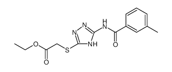 Acetic acid, 2-[[3-[(3-methylbenzoyl)amino]-1H-1,2,4-triazol-5-yl]thio]-, ethyl ester Structure