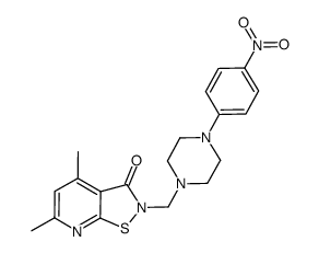 2-[4-(4-nitrophenyl)piperazin-1-ylmethyl]-4,6-dimethylisothiazolo[5,4-b]pyridin-3(2H)-one结构式