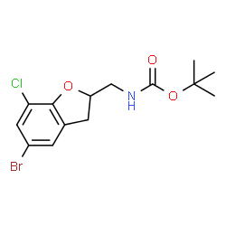 tert-Butyl ((5-bromo-7-chloro-2,3-dihydrobenzofuran-2-yl)methyl)carbamate structure