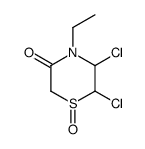 5,6-dichloro-4-ethyl-1-oxo-1,4-thiazinan-3-one结构式