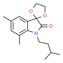 1'-isopentyl-5',7'-dimethyl-1',2'-dihydrospiro([1,3]dioxolane-2,3'-indole)-2'-one Structure