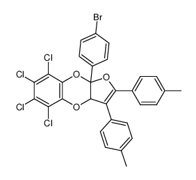 9a-p-Bromophenyl-5,6,7,8-tetrachloro-3a,9a-dihydro-2,3-di-p-tolylfuro(2,3-b)(1,4)benzodioxin结构式