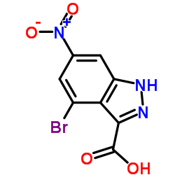 4-Bromo-6-nitro-1H-indazole-3-carboxylic acid结构式
