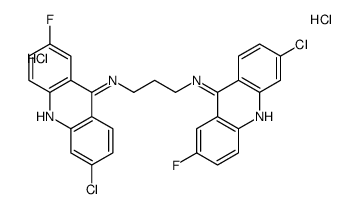 N,N'-bis(6-chloro-2-fluoroacridin-9-yl)propane-1,3-diamine,dihydrochloride结构式