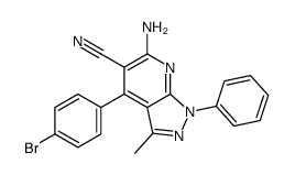 6-amino-4-(4-bromophenyl)-3-methyl-1-phenylpyrazolo[3,4-b]pyridine-5-carbonitrile Structure