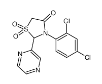 3-(2,4-dichlorophenyl)-1,1-dioxo-2-pyrazin-2-yl-1,3-thiazolidin-4-one结构式