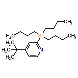 4-(2-Methyl-2-propanyl)-2-(tributylstannyl)pyridine Structure