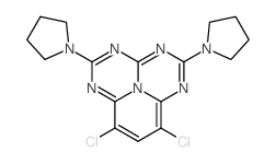 7,9-dichloro-2,5-bis(1-pyrrolidino)-1,3,4,6,9b-pentaazaphenalene结构式