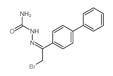 [[2-bromo-1-(4-phenylphenyl)ethylidene]amino]urea结构式