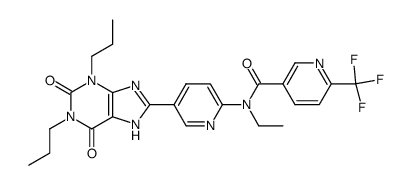 1,3-Dipropyl-8-[6-(N-[6-(trifluoromethyl)nicotinoyl]-N-(ethyl)amino)-3-pyridyl]xanthine结构式