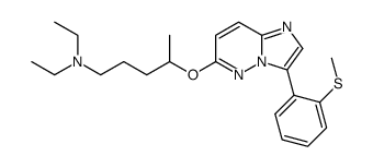 diethyl-{4-[3-(2-methylsulfanyl-phenyl)-imidazo[1,2-b]pyridazin-6-yloxy]-pentyl}-amine Structure