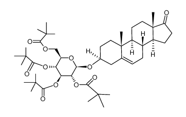 (17-Oxo-5-androsten-3β-yl)-2,3,4,6-tetra-O-pivaloyl-β-D-glucopyranosid结构式