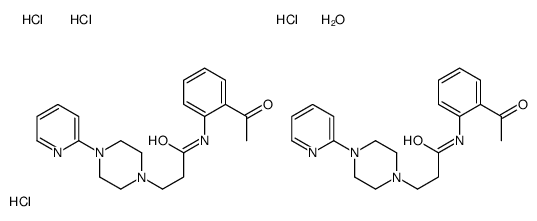 N-(2-acetylphenyl)-3-(4-pyridin-2-ylpiperazin-1-yl)propanamide,hydrate,tetrahydrochloride Structure