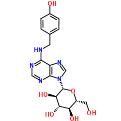 9-(β-D-Glucopyranosyl)-N-(4-hydroxybenzyl)-9H-purin-6-amine结构式