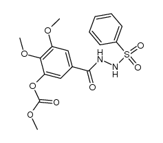 N-benzenesulfonyl-N'-(3,4-dimethoxy-5-methoxycarbonyloxy-benzoyl)-hydrazine Structure