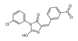 (5Z)-3-(3-chlorophenyl)-5-[(3-nitrophenyl)methylidene]imidazolidine-2,4-dione Structure