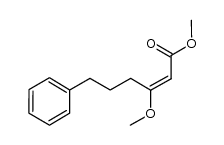 (E)-methyl 3-methoxy-6-phenylhex-2-enoate结构式