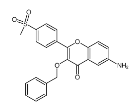 2-(4-methansulfonylphenyl)-3-benzyloxy-6-amino-4H-1-benzopyran-4-one结构式