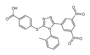 4-[[5-(3,5-dinitrophenyl)-4-(2-methylphenyl)-1,2,4-triazol-3-yl]sulfanyl]benzoic acid Structure