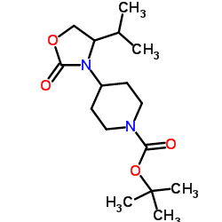 tert-butyl 4-(4-isopropyl-2-oxo-1,3-oxazolidin-3-yl)piperidine-1-carboxylate structure