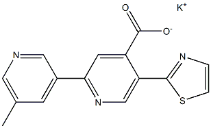 potassium 5'-methyl-5-(1,3-thiazol-2-yl)-2,3'-bipyridine-4-carboxylate结构式