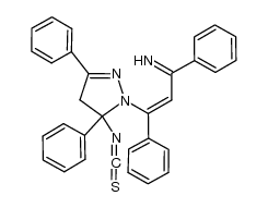 1-(3-imino-1,3-diphenylprop-1-enyl)-5-isothiocyanato-3,5-diphenyl-2-pyrazoline结构式