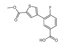 4-fluoro-3-(5-methoxycarbonylthiophen-3-yl)benzoic acid结构式