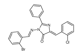 (5Z)-3-[(E)-(2-bromophenyl)methylideneamino]-5-[(2-chlorophenyl)methylidene]-2-phenylimidazol-4-one Structure