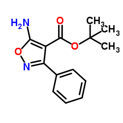 2-Methyl-2-propanyl 5-amino-3-phenyl-1,2-oxazole-4-carboxylate结构式