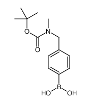 (4-(((tert-Butoxycarbonyl)(methyl)amino)methyl)phenyl)boronic acid structure