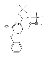 (2S,4S)-2-benzyl-4-((tert-butoxycarbonyl)amino)-5-((tert-butyldimethylsilyl)oxy)pentanoic acid Structure