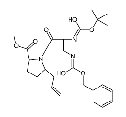 (2S)-METHYL 5-ALLYL-1-((S)-3-(((BENZYLOXY)CARBONYL)AMINO)-2-((TERT-BUTOXYCARBONYL)AMINO)PROPANOYL)PYRROLIDINE-2-CARBOXYLATE structure