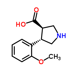 (3R,4S)-4-(2-Methoxyphenyl)-3-pyrrolidinecarboxylic acid Structure