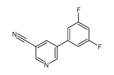 5-(3,5-difluorophenyl)pyridine-3-carbonitrile结构式