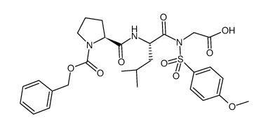 N-((benzyloxy)carbonyl)-L-prolyl-L-leucyl-N-((4-methoxyphenyl)sulfonyl)glycine结构式