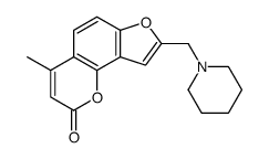 4-methyl-8-(piperidin-1-ylmethyl)furo[2,3-h]chromen-2-one结构式