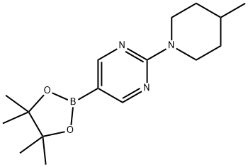 2-(4-Methylpiperidin-1-yl)-5-(4,4,5,5-tetramethyl-1,3,2-dioxaborolan-2-yl)pyrimidine structure